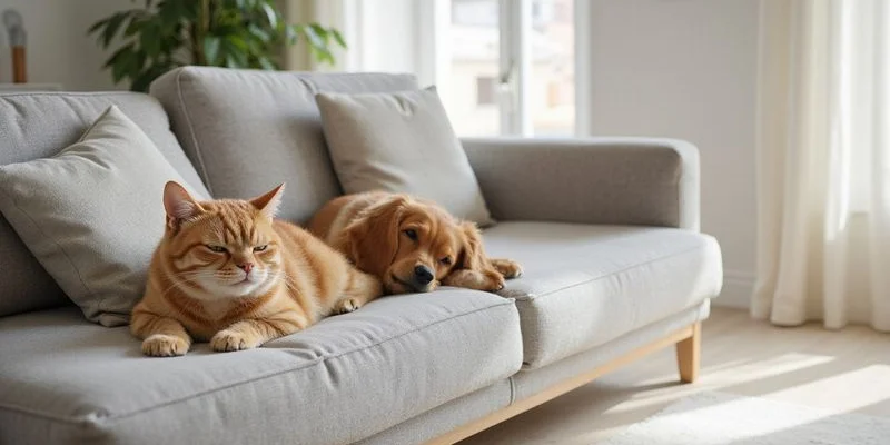 Animal de compagnie sur canapé propre